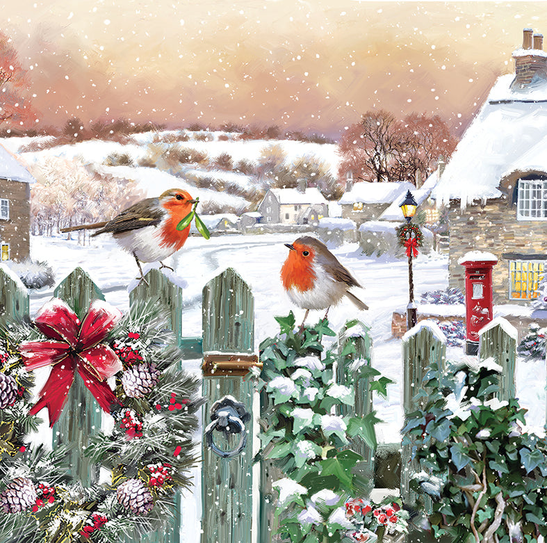 Festive Robins Quad Pack