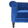 Royal Blue Velvet Chesterfield Sofa 2 Seater