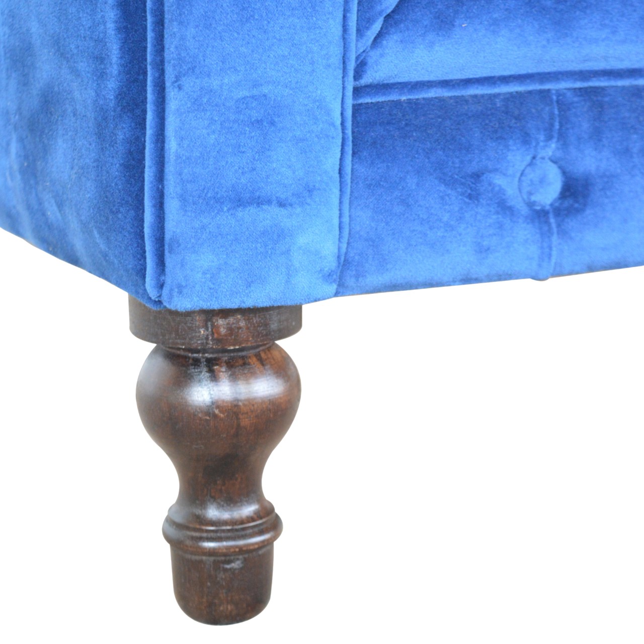 Royal Blue Velvet Chesterfield Sofa 2 Seater