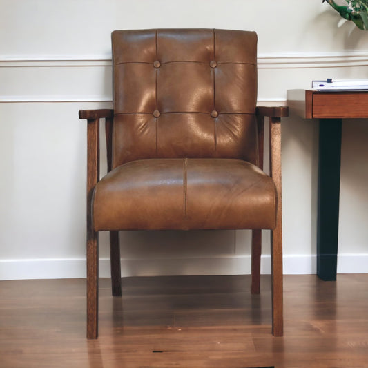 Brown Buffalo Leather Chair