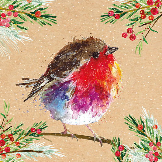 Bauble Wreath / Fluffy Robin Twin Pack