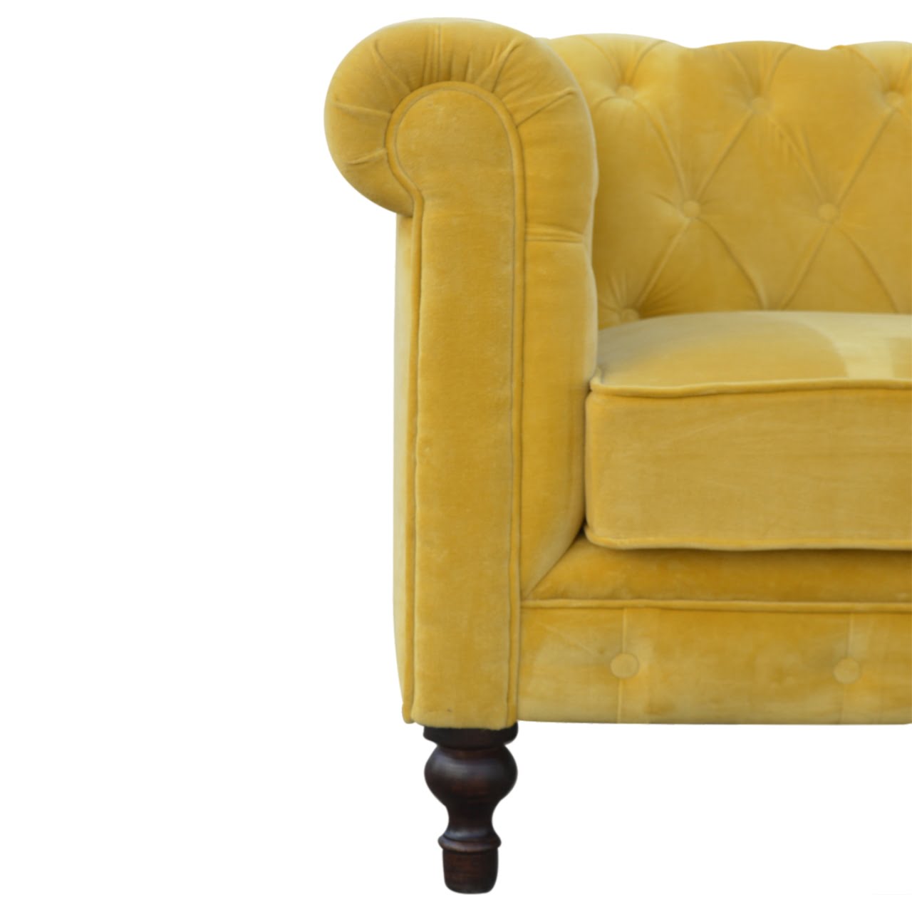 Mustard Velvet Chesterfield Sofa 2 Seater