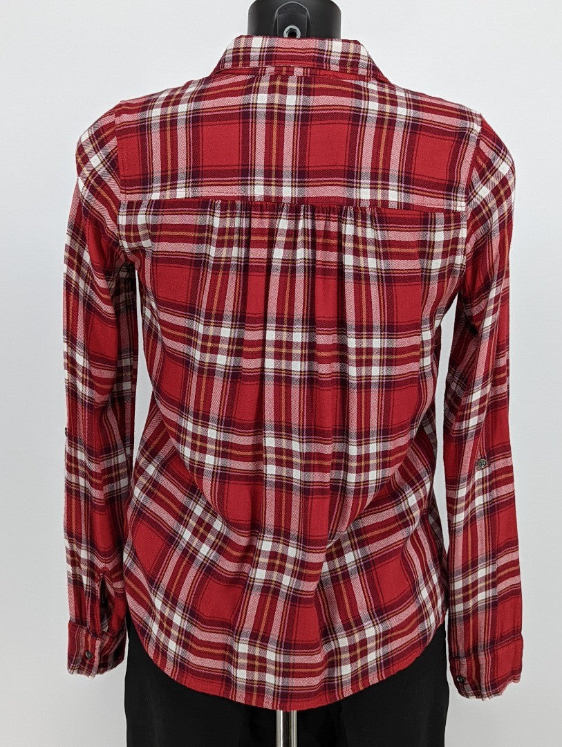 Hollister Red Check Long Sleeved Women Shirt - size XS