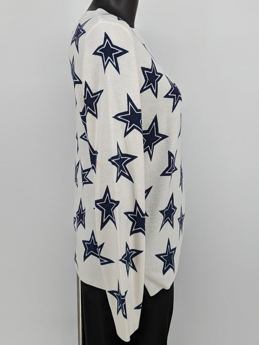 Marks & Spencer White Star Print Women Jumper - Size 12