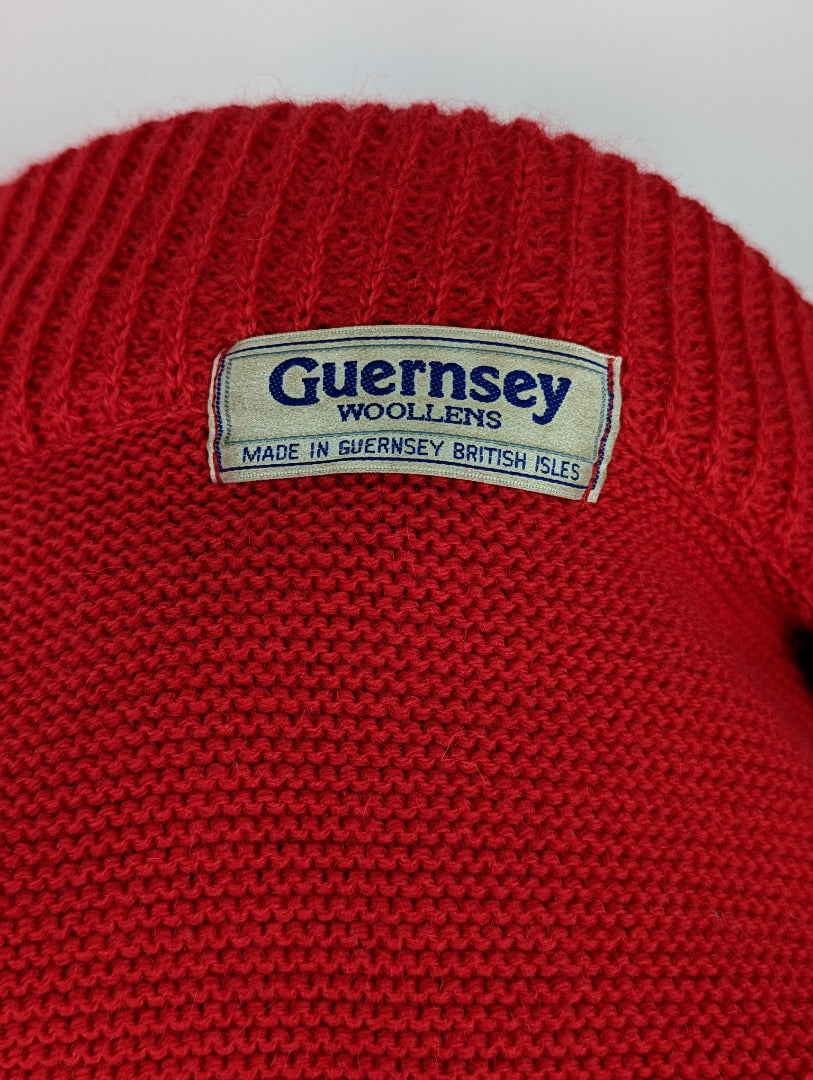 Guernsey Woollens Red Zip Up Men's Jumper - Size L