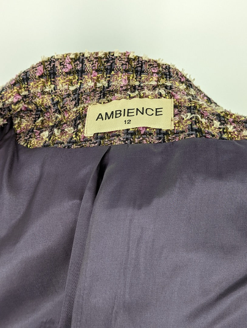 Ambience Purple Mix Ladies Textured Coat - Size 12