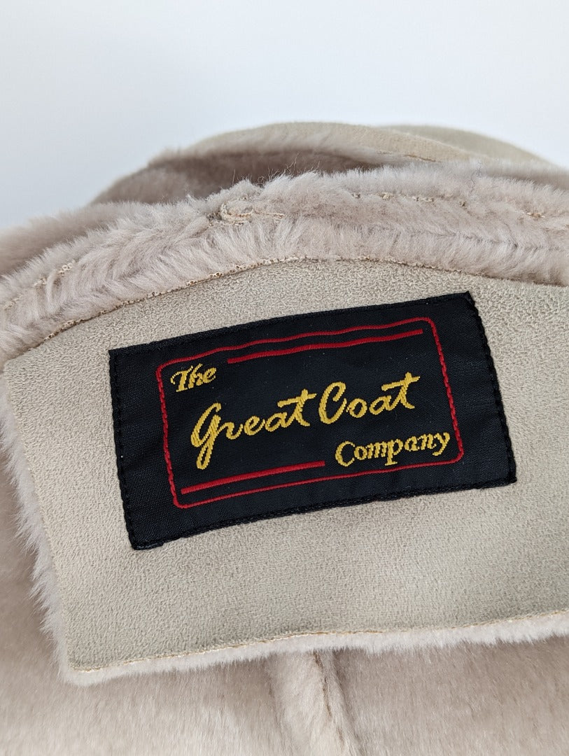 The Great Coat Company Cream Faux Fur Ladies Coat - Size 16