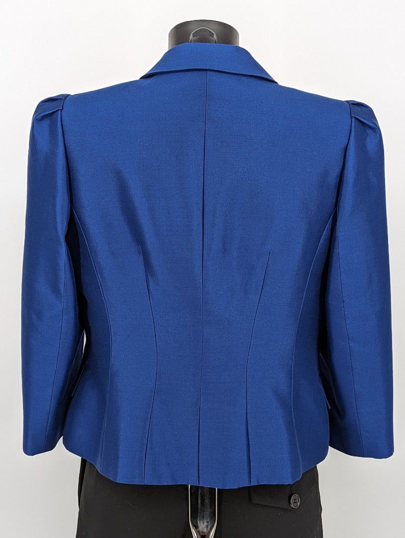 Hobbs Indigo Blue Silk Blend Ladies Jacket Blazer - Size 14