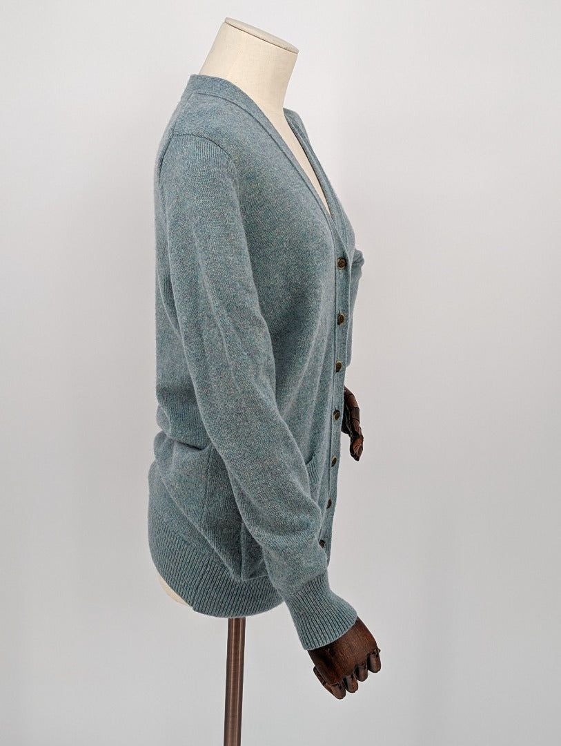 Wool Overs Blue Woollen Ladies Cardigan - Size S