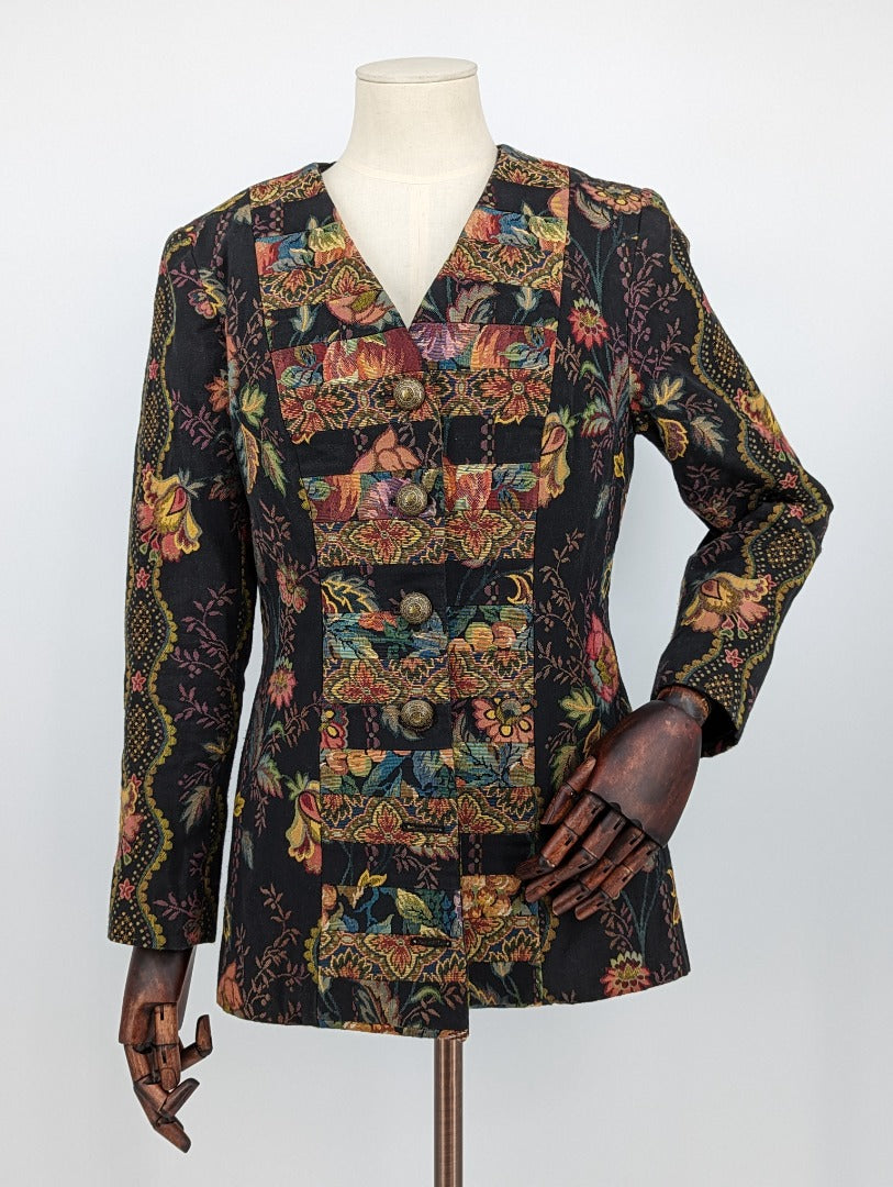 Jenny Edwards Moss Ladies 80's Tapestry Jacket - Size 12