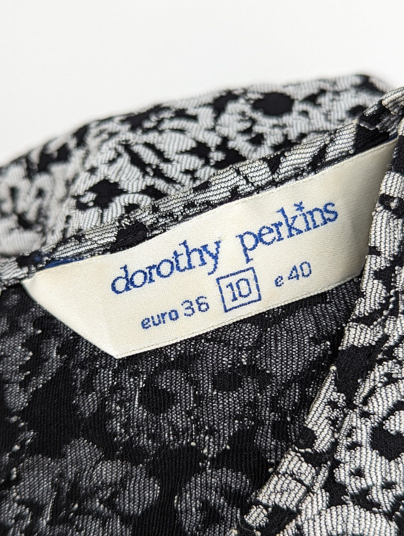 Dorothy Perkins Black Floral Print Ladies Top - Size 10