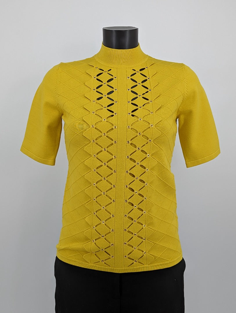 Damsel Leona Knit Mustard Ladies Top - Size 12