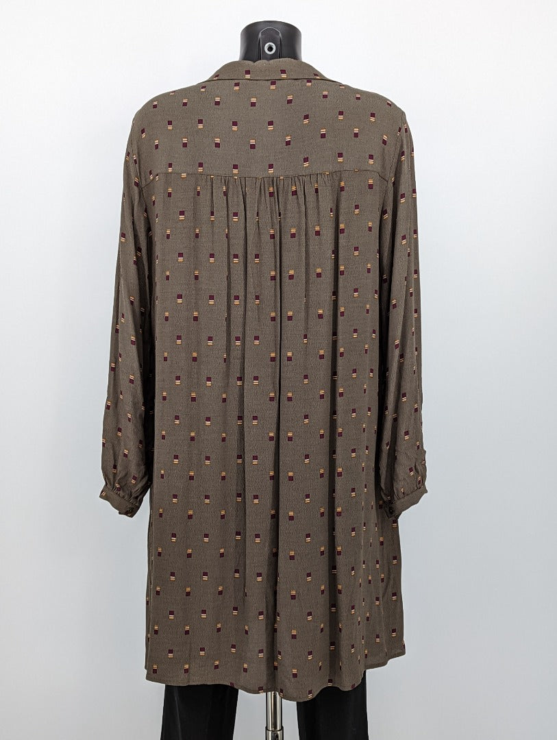 John Lewis Weekend Collection Khaki  Shirt Dress - Size 10