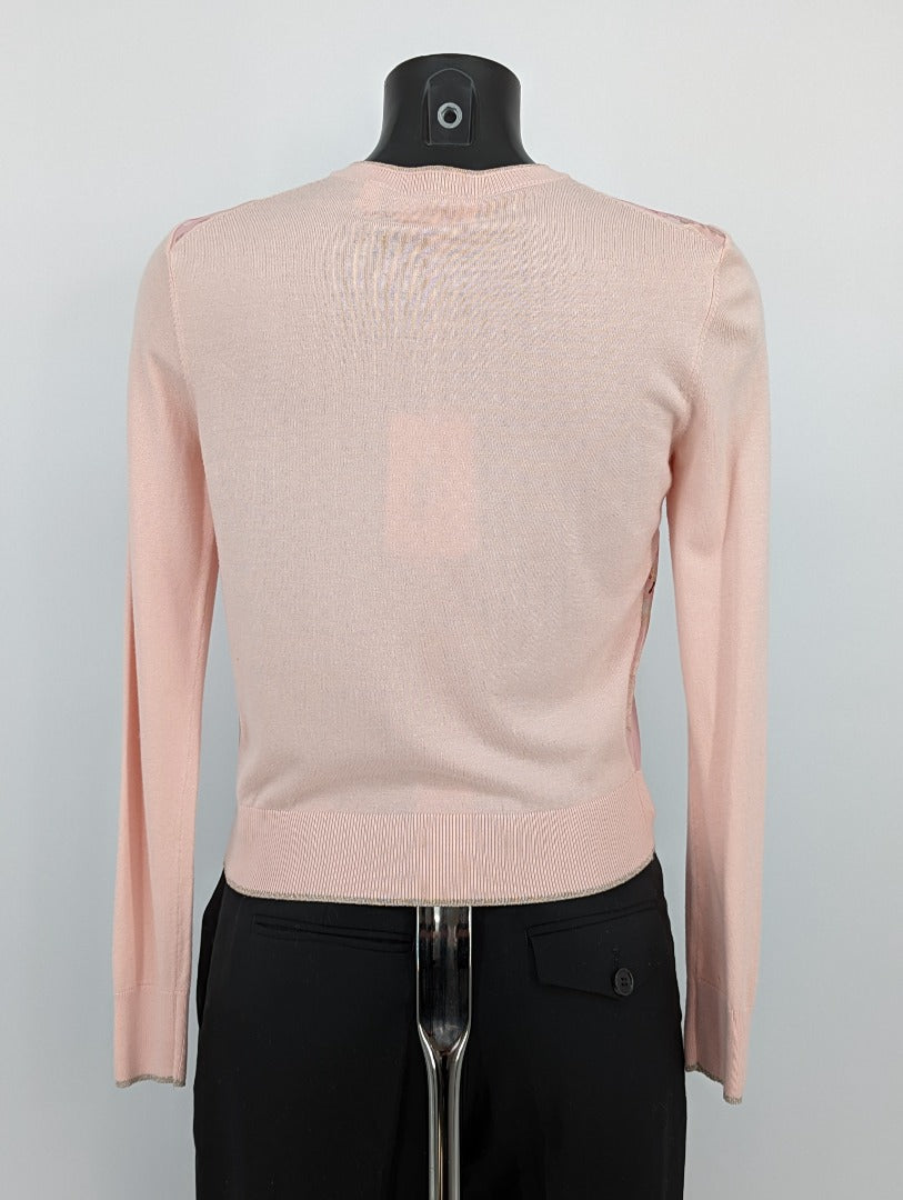 Ted Baker Pink Soft Blossom Jacquard Cardigan - Size 1