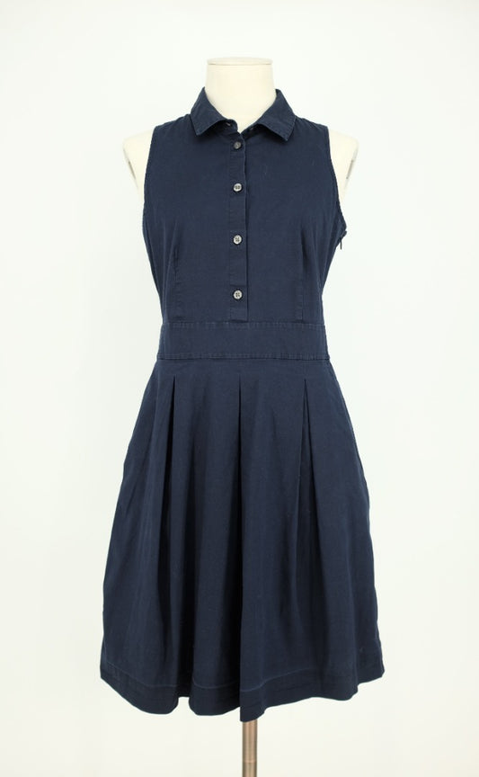 Banana Republic Navy Buttoned Skater Dress - Size 6