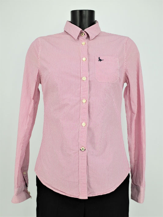 Jack Wills Fine Cotton Pink Striped Ladies Shirt - Size 10