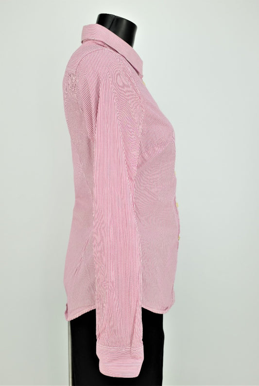 Jack Wills Fine Cotton Pink Striped Ladies Shirt - Size 10