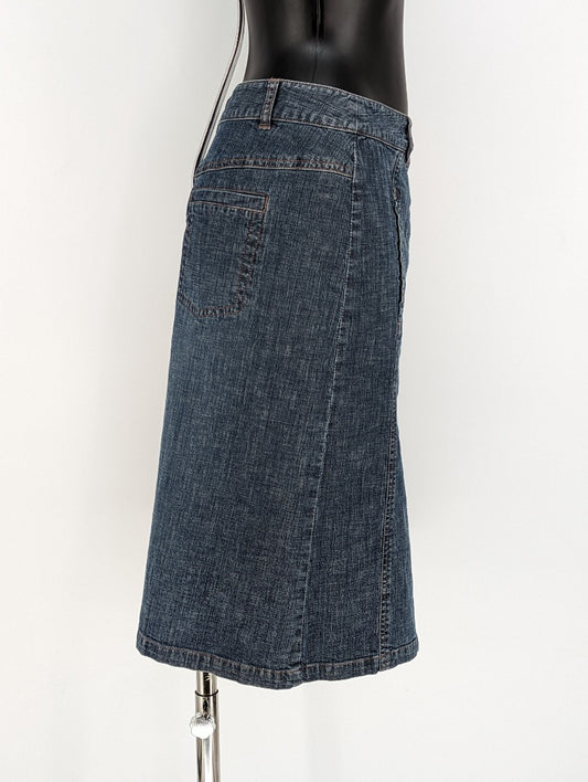 Monsoon Washed Denim Women Skirt - Size 12