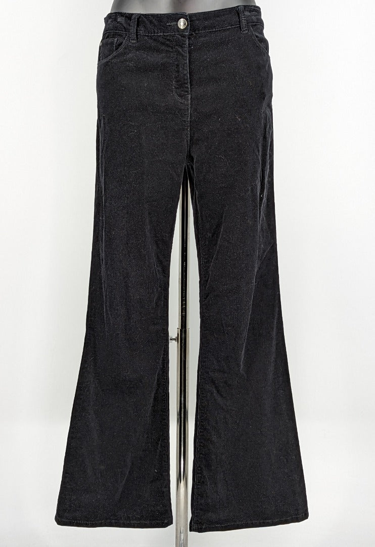 Matalan Papaya Black Velvet Women Trousers - Size 12