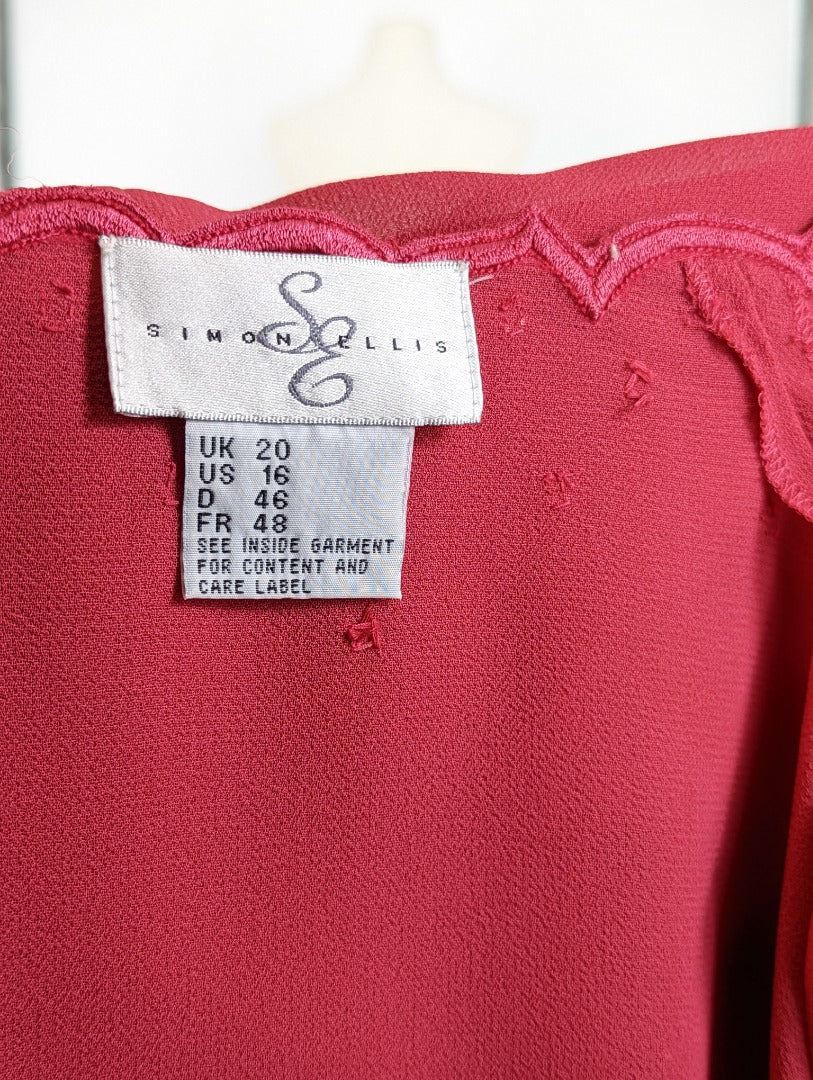 Simon Ellis Pink 2 Piece Ladies Dress Suit - Size 20
