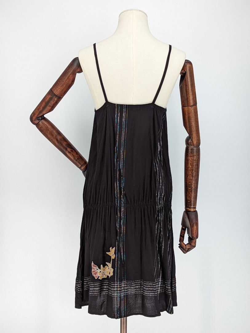 Firefly Black Metallic Yarn Summer Dress - Size 10