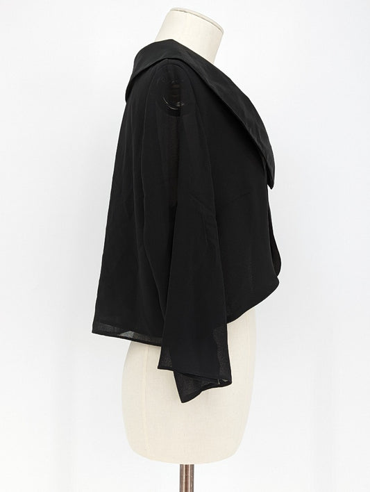 Glitz Black Sheer Collared Bolero - Size 18