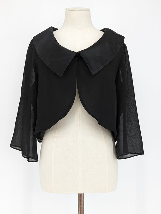 Glitz Black Sheer Collared Bolero - Size 18