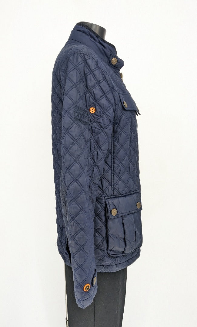 Superdry Motorcycles Navy Quilted Ladies Jacket- Size M