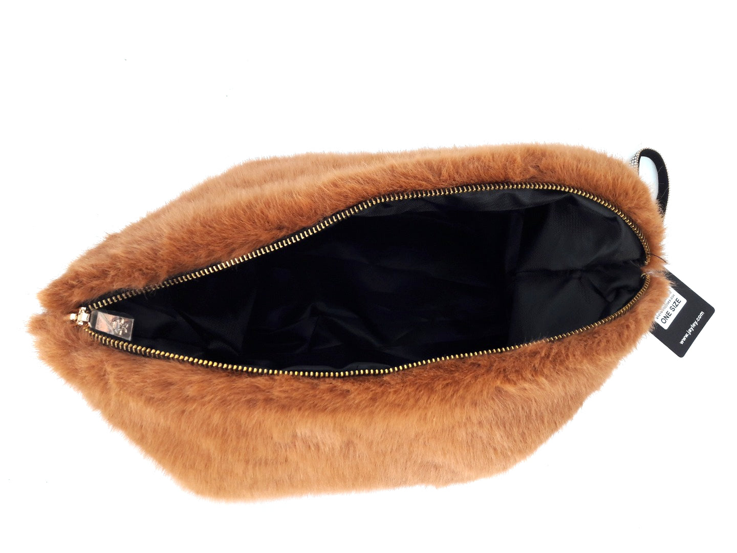 JAYLEY Red Brown Fox  Luxury Faux Fur Bag One Size  Diamonte Wrist Strap BNWT
