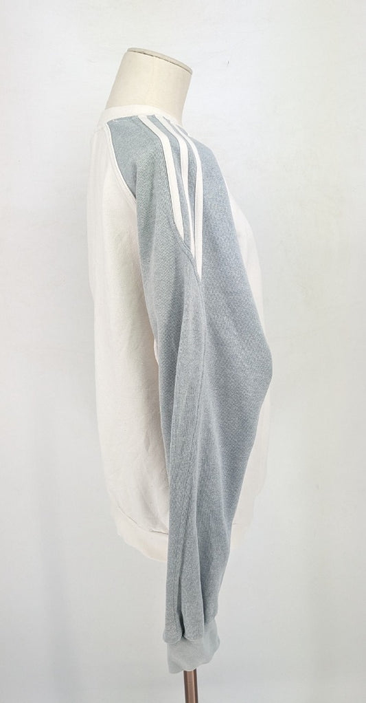 Vintage 90's Adidas White Crewneck Sweatshirt - Size 38/40 ( M)