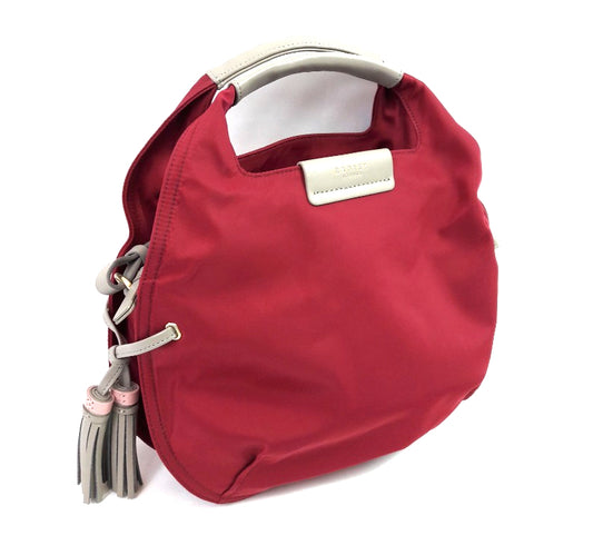 Red Radley London Handbag Grab Handles Plum Red Lightweight Fabric Medium