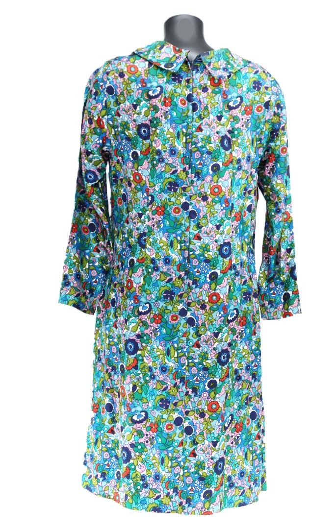 Vintage Unbranded 60's Retro Floral Print Dress - Size 12