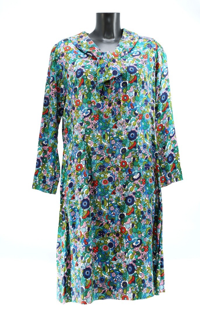 Vintage Unbranded 60's Retro Floral Print Dress - Size 12