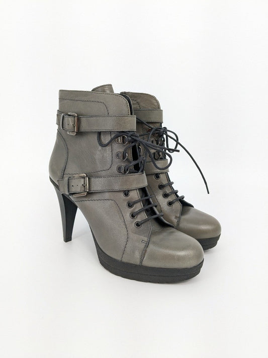Carvela Grey Leather  Ladies Ankle Boots - Size 8.5 UK (EU 41)