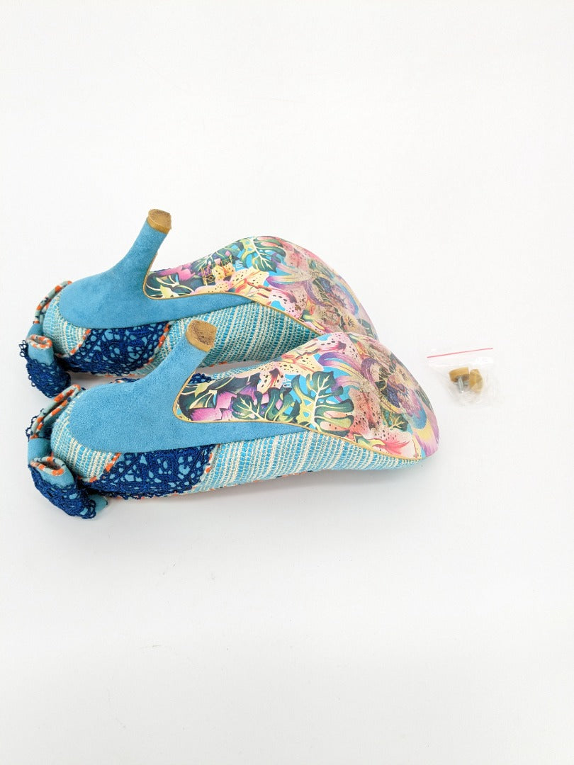 Irregular Choice Blue Bow Ladies Court Shoes - Size 40 ( 6.5 UK)