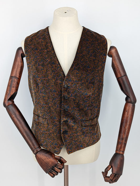 Vintage Austin Reed PaIsley Print Men's Waistcoat - Size L 42" Regular