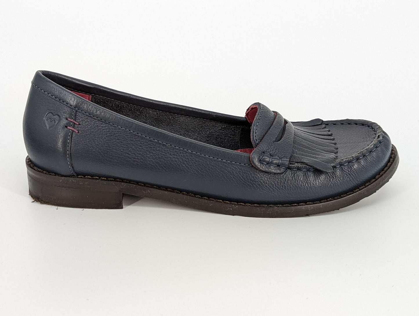 Moshulu Tortoiseshell Navy Leather Ladies Loafer Shoes - Size 6
