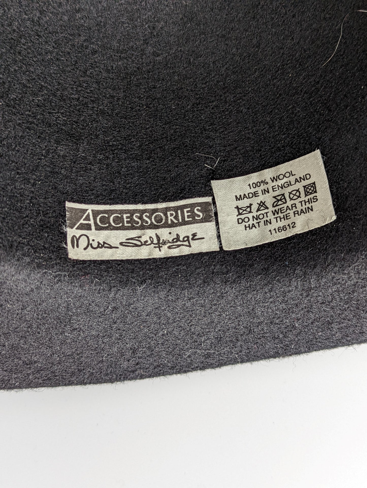 Miss Selfridge Accessories Black Wool Ladies Hat